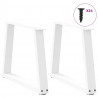 Nogi do stolika kawowego w kształcie litery V 2 szt. Białe 70x(42-43,3) cm Stal