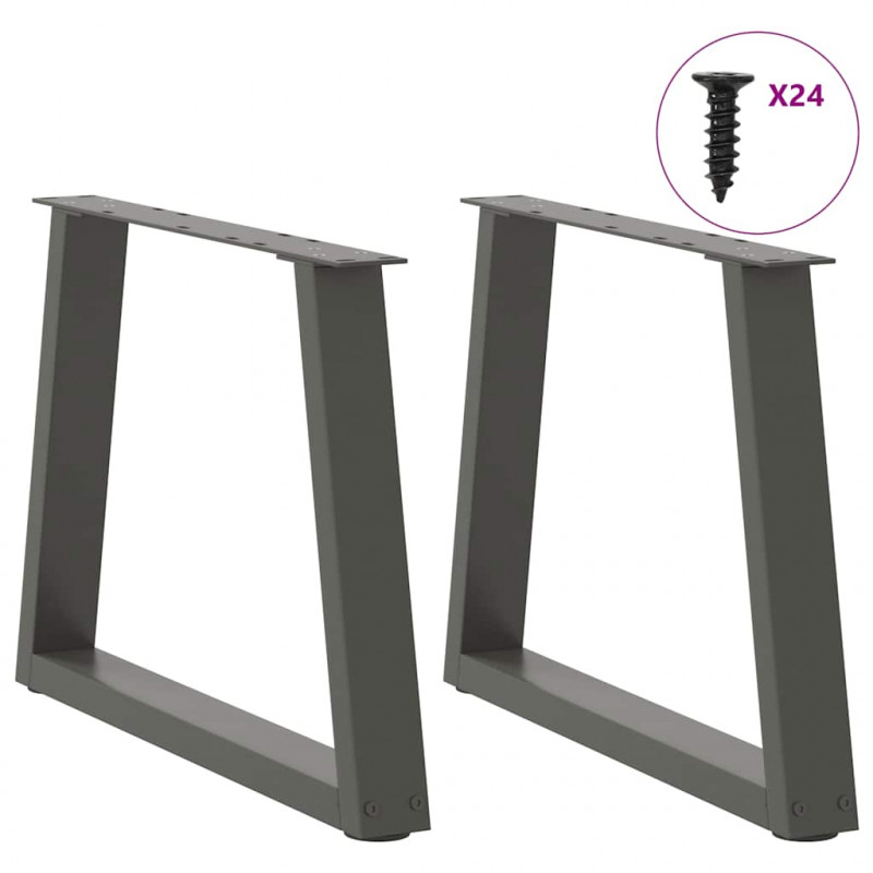 Nogi do stolika kawowego w kształcie litery V 2 szt. Antracyt 70x(42-43,3) cm Stal