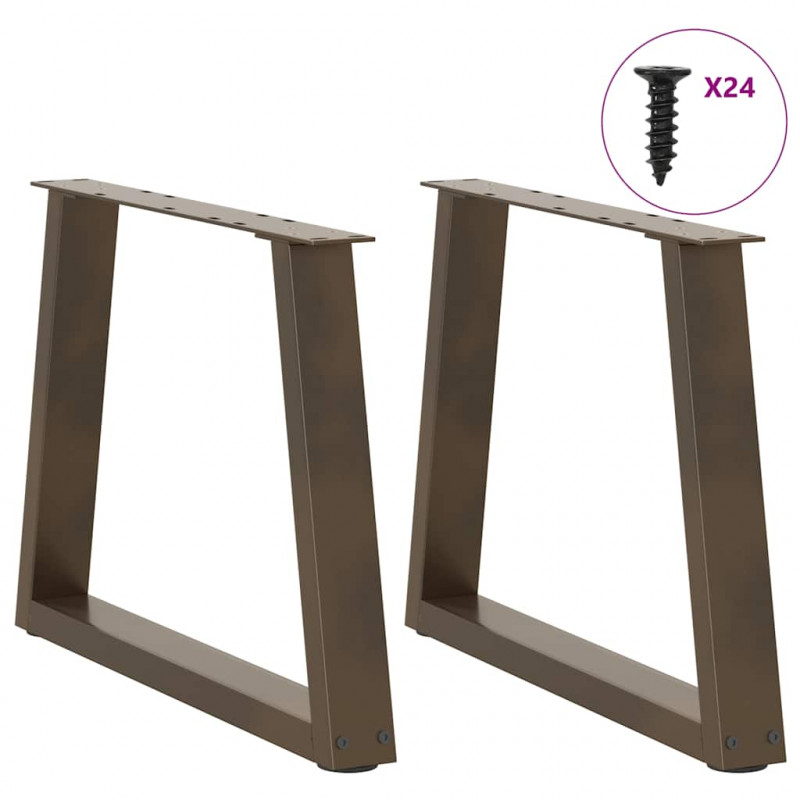 Nogi do stolika kawowego w kształcie litery V 2 szt. Naturalna stal 70x(42-43,3) cm Stal