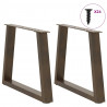Nogi do stolika kawowego w kształcie litery V 2 szt. Naturalna stal 70x(42-43,3) cm Stal