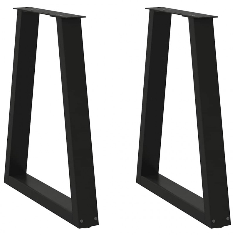Nogi do stołu jadalnego w kształcie litery V 2 szt. Czarne 50x(72-73,3) cm Stal