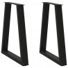 Nogi do stołu jadalnego w kształcie litery V 2 szt. Czarne 50x(72-73,3) cm Stal