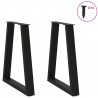 Nogi do stołu jadalnego w kształcie litery V 2 szt. Czarne 50x(72-73,3) cm Stal