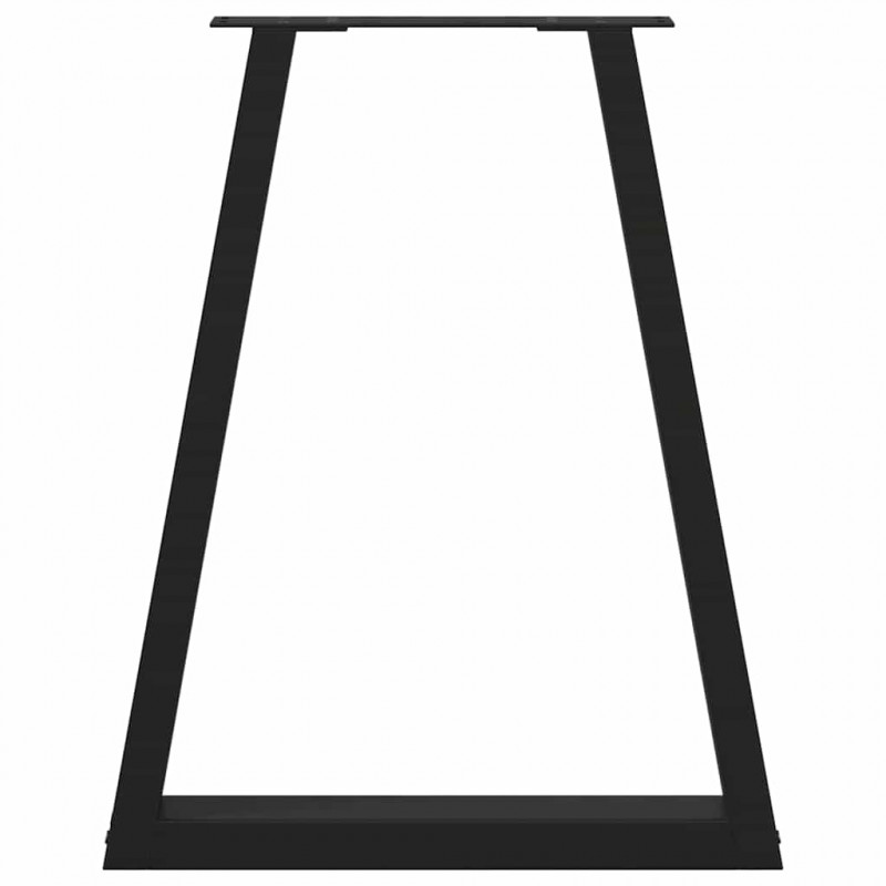 Nogi do stołu jadalnego w kształcie litery V 2 szt. Czarne 50x(72-73,3) cm Stal