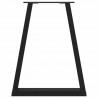 Nogi do stołu jadalnego w kształcie litery V 2 szt. Czarne 50x(72-73,3) cm Stal