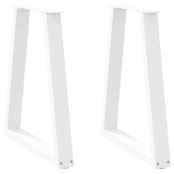 Nogi do stołu jadalnego w kształcie litery V 2 szt. Białe 50x(72-73,3) cm Stal