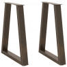 Nogi do stołu jadalnego w kształcie litery V 2 szt. Naturalna stal 50x(72-73,3) cm Stal