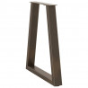 Nogi do stołu jadalnego w kształcie litery V 2 szt. Naturalna stal 50x(72-73,3) cm Stal
