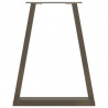 Nogi do stołu jadalnego w kształcie litery V 2 szt. Naturalna stal 50x(72-73,3) cm Stal