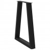 Nogi do stołu jadalnego w kształcie litery V 2 szt. Czarne 60x(72-73,3) cm Stal