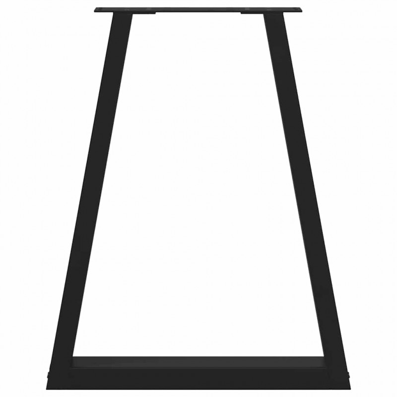 Nogi do stołu jadalnego w kształcie litery V 2 szt. Czarne 60x(72-73,3) cm Stal