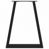 Nogi do stołu jadalnego w kształcie litery V 2 szt. Czarne 60x(72-73,3) cm Stal