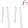 Nogi do stołu jadalnego w kształcie litery V 2 szt. Białe 60x(72-73,3) cm Stal