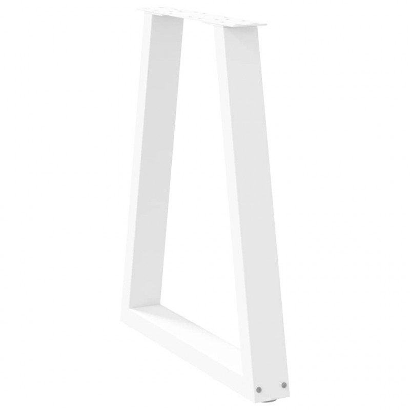 Nogi do stołu jadalnego w kształcie litery V 2 szt. Białe 60x(72-73,3) cm Stal