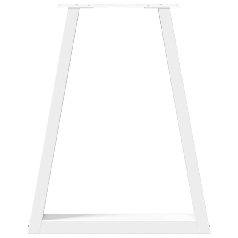 Nogi do stołu jadalnego w kształcie litery V 2 szt. Białe 60x(72-73,3) cm Stal