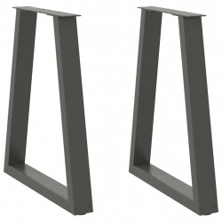 Nogi do stołu jadalnego w kształcie litery V 2 szt. Antracyt 60x(72-73,3) cm Stal