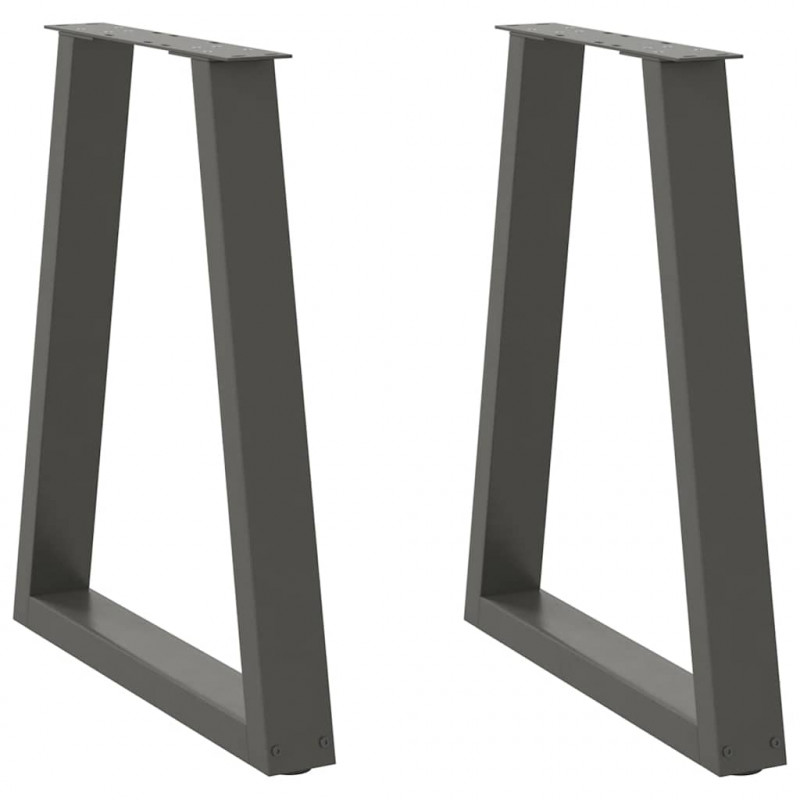 Nogi do stołu jadalnego w kształcie litery V 2 szt. Antracyt 60x(72-73,3) cm Stal