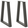 Nogi do stołu jadalnego w kształcie litery V 2 szt. Antracyt 60x(72-73,3) cm Stal