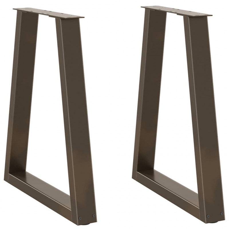 Nogi do stołu jadalnego w kształcie litery V 2 szt. Naturalna stal 60x(72-73,3) cm Stal