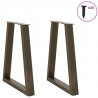 Nogi do stołu jadalnego w kształcie litery V 2 szt. Naturalna stal 60x(72-73,3) cm Stal
