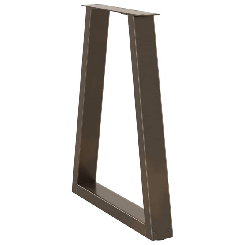 Nogi do stołu jadalnego w kształcie litery V 2 szt. Naturalna stal 60x(72-73,3) cm Stal