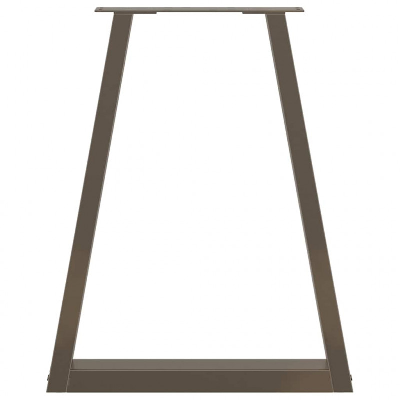 Nogi do stołu jadalnego w kształcie litery V 2 szt. Naturalna stal 60x(72-73,3) cm Stal
