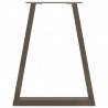 Nogi do stołu jadalnego w kształcie litery V 2 szt. Naturalna stal 60x(72-73,3) cm Stal
