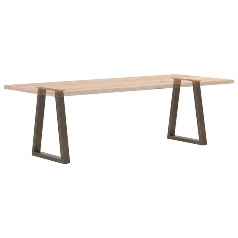 Nogi do stołu jadalnego w kształcie litery V 2 szt. Naturalna stal 60x(72-73,3) cm Stal