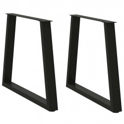 Nogi do stołu jadalnego w kształcie litery V 2 szt. Czarne 70x(72-73,3) cm Stal