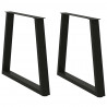 Nogi do stołu jadalnego w kształcie litery V 2 szt. Czarne 70x(72-73,3) cm Stal