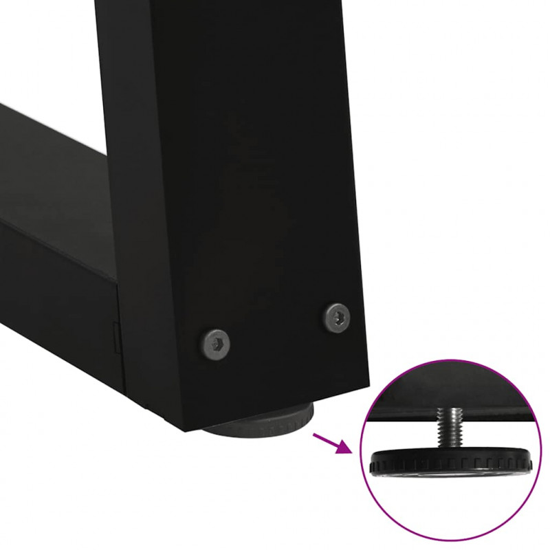 Nogi do stołu jadalnego w kształcie litery V 2 szt. Czarne 70x(72-73,3) cm Stal