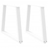 Nogi do stołu jadalnego w kształcie litery V 2 szt. Białe 70x(72-73,3) cm Stal