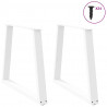 Nogi do stołu jadalnego w kształcie litery V 2 szt. Białe 70x(72-73,3) cm Stal