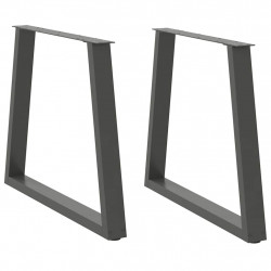 Nogi do stołu jadalnego w kształcie litery V 2 szt. Antracyt 70x(72-73,3) cm Stal