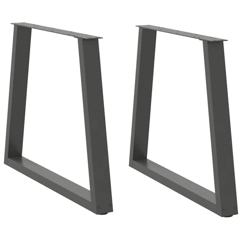 Nogi do stołu jadalnego w kształcie litery V 2 szt. Antracyt 70x(72-73,3) cm Stal