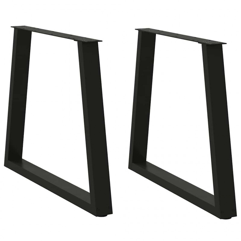 Nogi do stołu jadalnego w kształcie litery V 2 szt. Czarne 80x(72-73,3) cm Stal