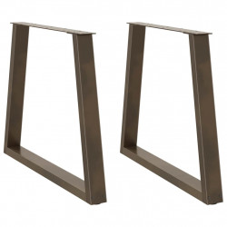 Nogi do stołu jadalnego w kształcie litery V 2 szt. Naturalna stal 80x(72-73,3) cm Stal