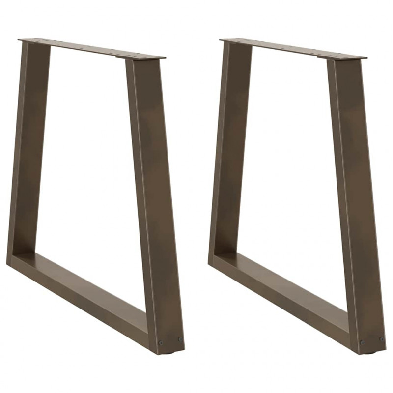 Nogi do stołu jadalnego w kształcie litery V 2 szt. Naturalna stal 80x(72-73,3) cm Stal