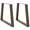 Nogi do stołu jadalnego w kształcie litery V 2 szt. Naturalna stal 80x(72-73,3) cm Stal