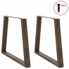Nogi do stołu jadalnego w kształcie litery V 2 szt. Naturalna stal 80x(72-73,3) cm Stal