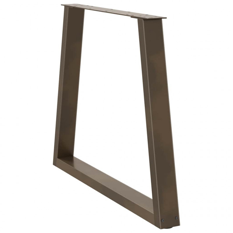 Nogi do stołu jadalnego w kształcie litery V 2 szt. Naturalna stal 80x(72-73,3) cm Stal