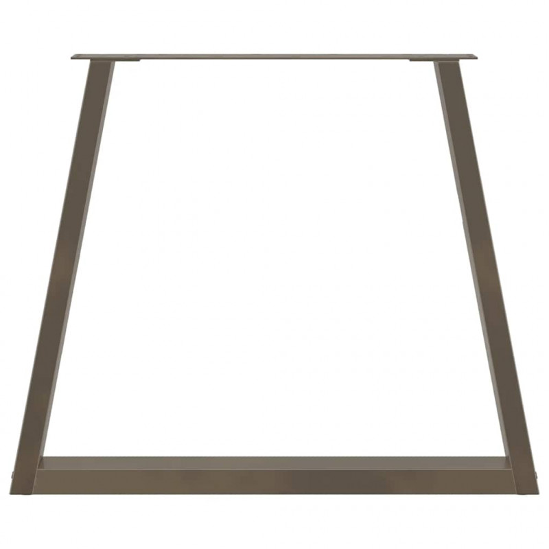 Nogi do stołu jadalnego w kształcie litery V 2 szt. Naturalna stal 80x(72-73,3) cm Stal