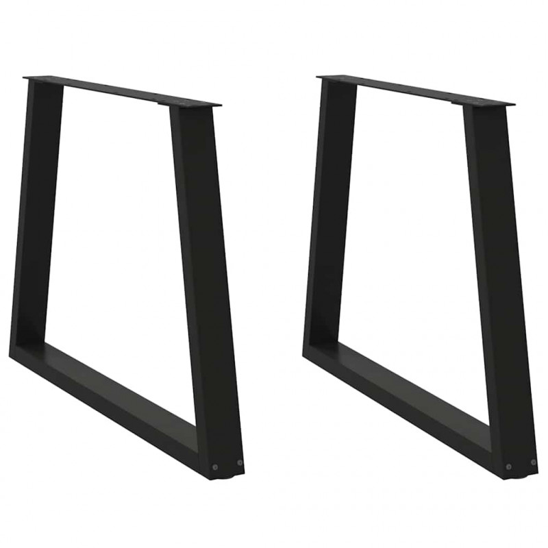 Nogi do stołu jadalnego w kształcie litery V 2 szt. Czarne 90x(72-73,3) cm Stal