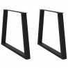 Nogi do stołu jadalnego w kształcie litery V 2 szt. Czarne 90x(72-73,3) cm Stal
