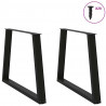 Nogi do stołu jadalnego w kształcie litery V 2 szt. Czarne 90x(72-73,3) cm Stal