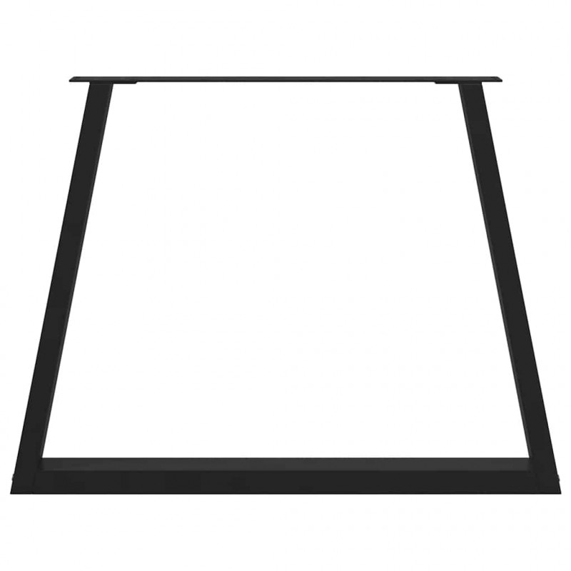 Nogi do stołu jadalnego w kształcie litery V 2 szt. Czarne 90x(72-73,3) cm Stal