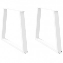 Nogi do stołu jadalnego w kształcie litery V 2 szt. Białe 90x(72-73,3) cm Stal