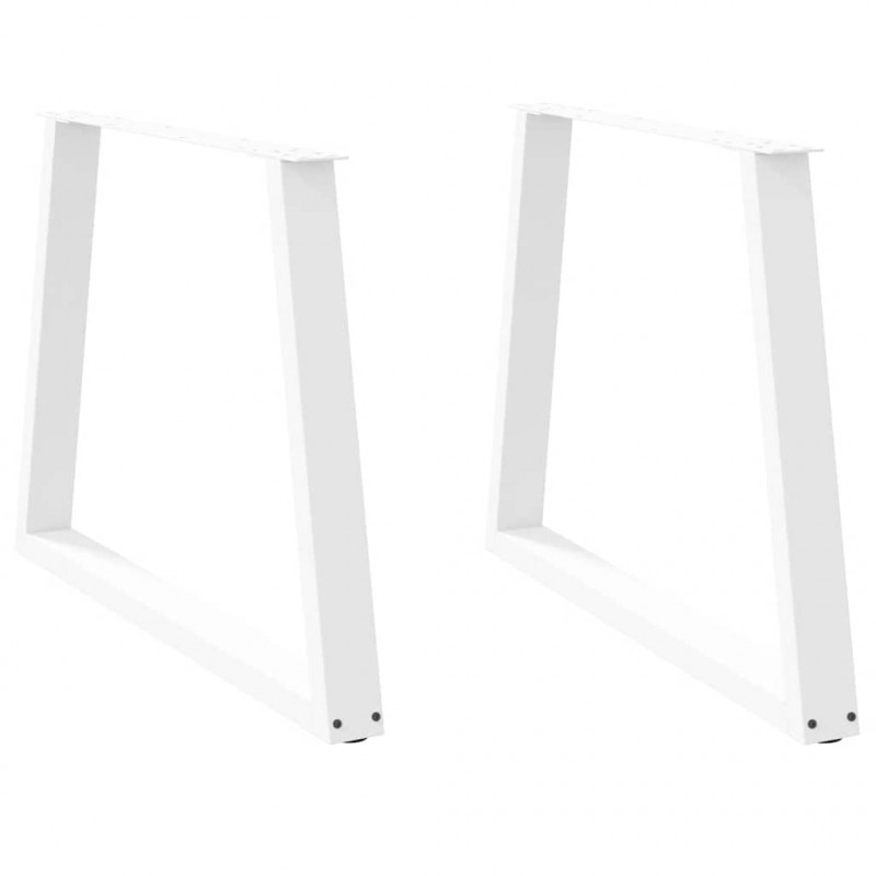 Nogi do stołu jadalnego w kształcie litery V 2 szt. Białe 90x(72-73,3) cm Stal