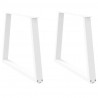 Nogi do stołu jadalnego w kształcie litery V 2 szt. Białe 90x(72-73,3) cm Stal