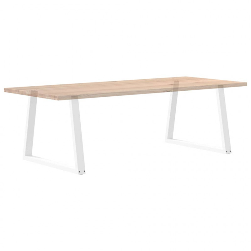 Nogi do stołu jadalnego w kształcie litery V 2 szt. Białe 90x(72-73,3) cm Stal